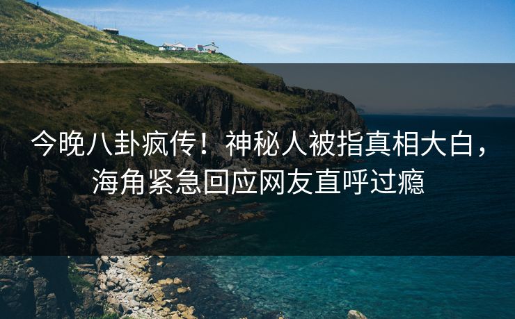今晚八卦疯传！神秘人被指真相大白，海角紧急回应网友直呼过瘾