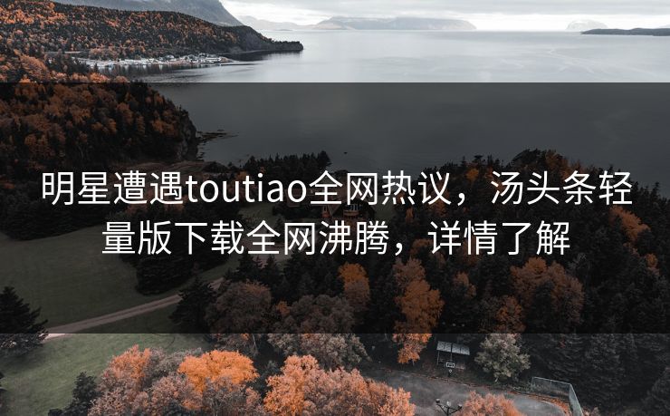 明星遭遇toutiao全网热议，汤头条轻量版下载全网沸腾，详情了解