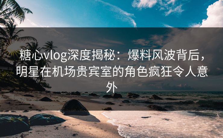 糖心vlog深度揭秘：爆料风波背后，明星在机场贵宾室的角色疯狂令人意外