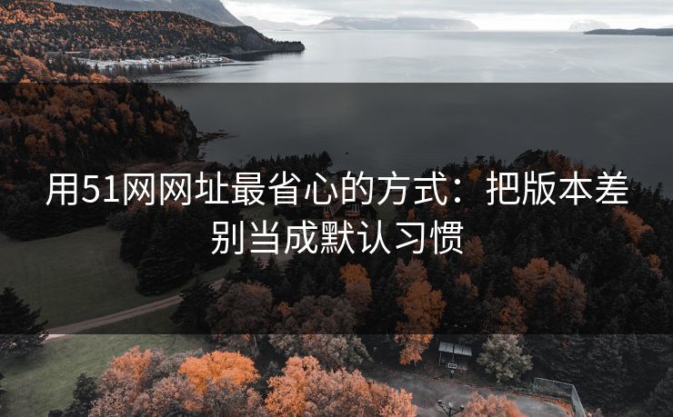 用51网网址最省心的方式：把版本差别当成默认习惯